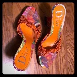 Dior floral wedges
